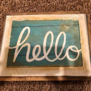 Hello wall sign